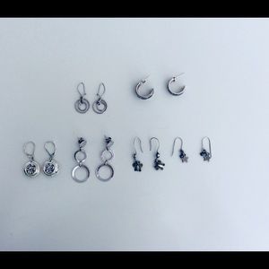 5 pair silver earrings. $25